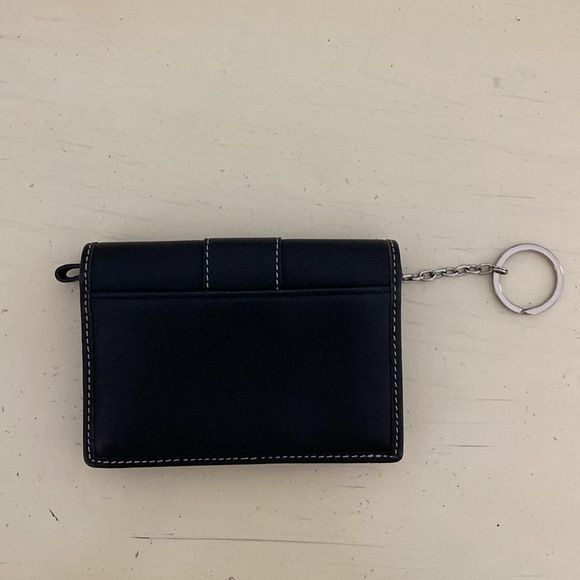 Y2K COACH Small Leather Snap Closure Wallet Black - Picture 2 of 4